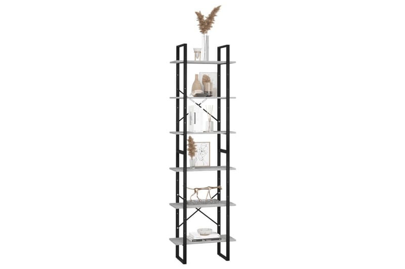 Oppbevaringshylle betonggrå 60x30x210 cm sponplate - Grå - Oppbevaring - Oppbevaring til småting - Oppbevaringsbokser