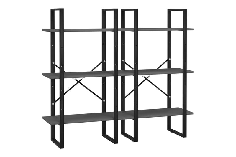 Oppbevaringshyller 2 stk grå 60x30x210 cm sponplate - Grå - Oppbevaring - Oppbevaring til småting - Oppbevaringsbokser
