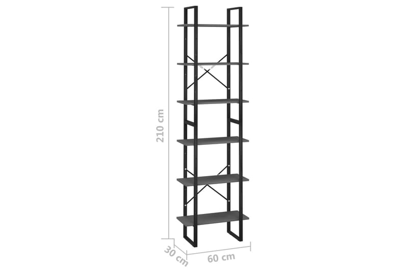 Oppbevaringshyller 2 stk grå 60x30x210 cm sponplate - Grå - Oppbevaringsbokser