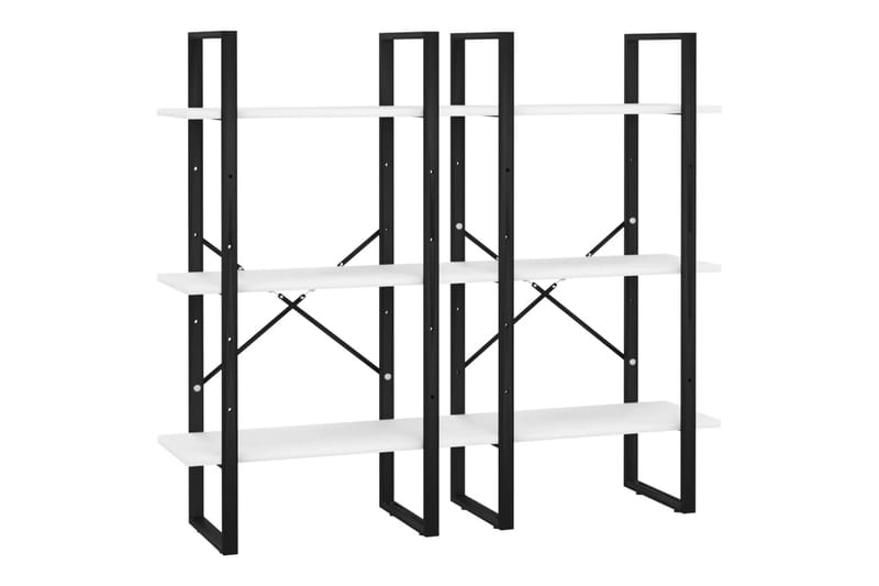Oppbevaringshyller 2 stk hvit 60x30x210 cm sponplate - Hvit - Oppbevaring - Oppbevaring til småting - Oppbevaringsbokser