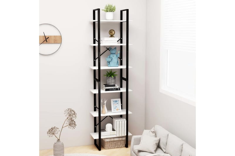Oppbevaringshyller 2 stk hvit 60x30x210 cm sponplate - Hvit - Oppbevaring - Oppbevaring til småting - Oppbevaringsbokser