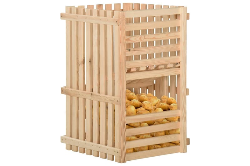 Potetkasse 50x50x80 cm heltre furu - Brun - Oppbevaring - Oppbevaring til småting - Oppbevaringsbokser