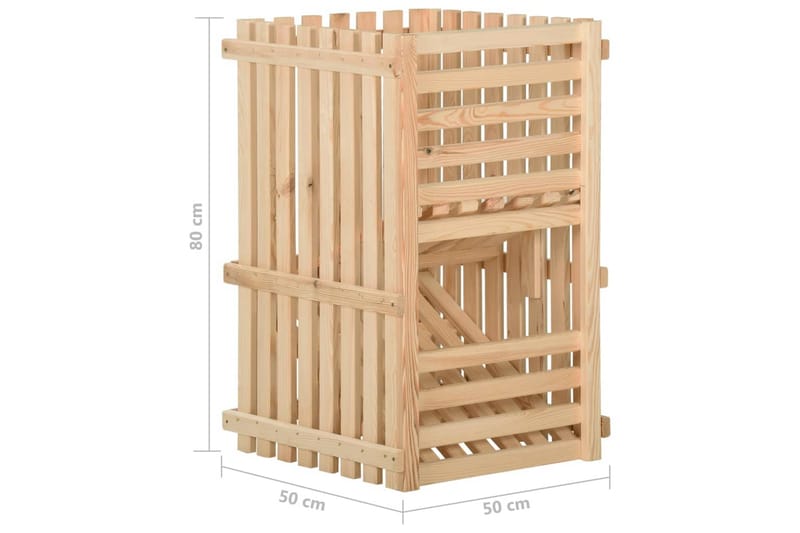 Potetkasse 50x50x80 cm heltre furu - Brun - Oppbevaringsbokser