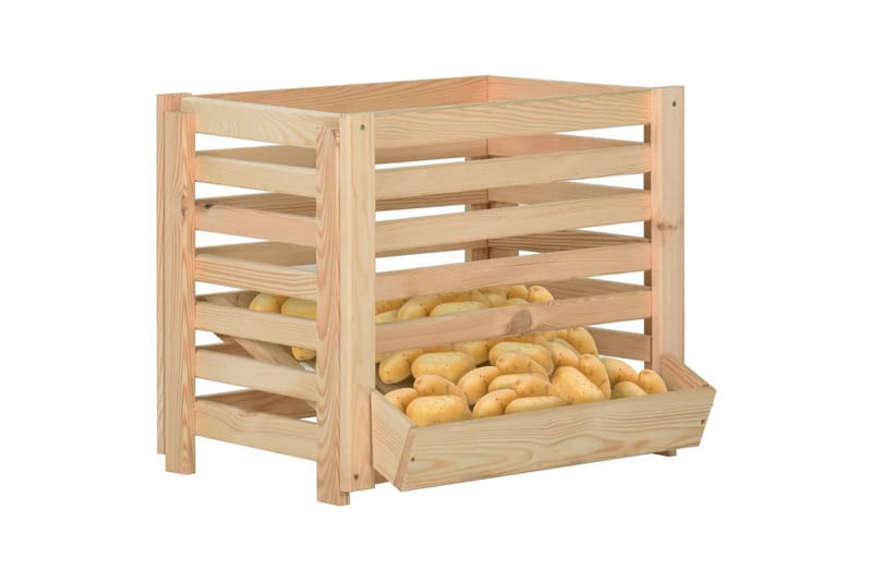 Potetkasse 60x40x50 cm heltre furu - Brun - Oppbevaring - Oppbevaring til småting - Oppbevaringsbokser