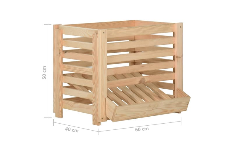 Potetkasse 60x40x50 cm heltre furu - Brun - Oppbevaring - Oppbevaring til småting - Oppbevaringsbokser