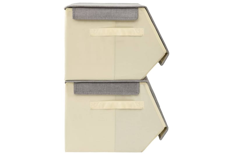 Stablebare oppbevaringsbokser med lokk 8 stk stoff grå - Grå - Oppbevaringsbokser