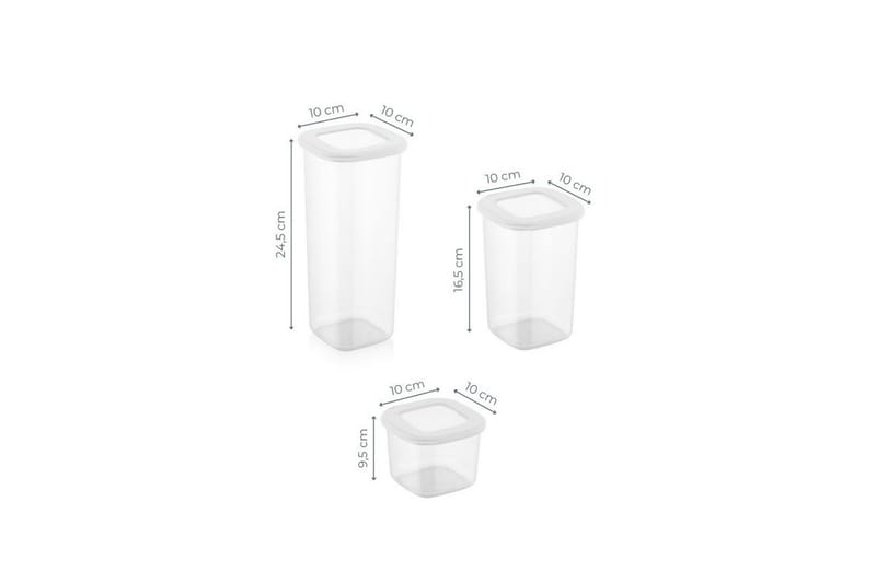 Syril Oppbevaringsbokser 10 cm - Hvit - Oppbevaring - Oppbevaring til småting - Oppbevaringsbokser - Plastkurv & plastboks