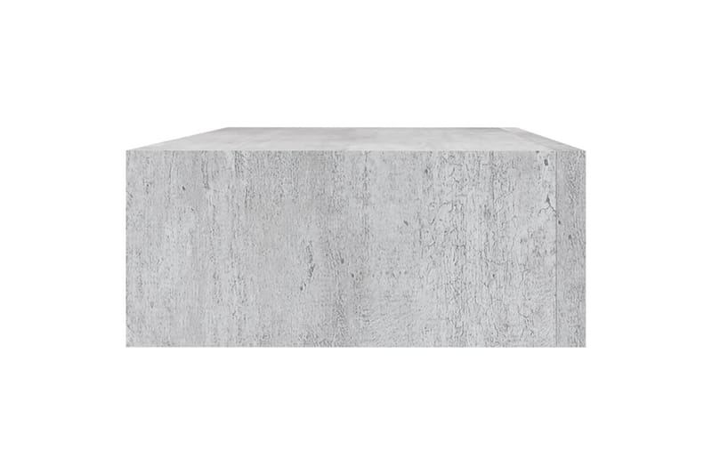 Veggmontert skuffehylle betonggrå 40x23,5x10 cm MDF - Grå - Oppbevaringsbokser