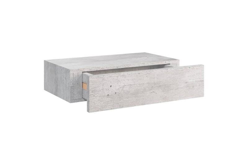 Veggmontert skuffehylle betonggrå 40x23,5x10 cm MDF - Grå - Oppbevaringsbokser