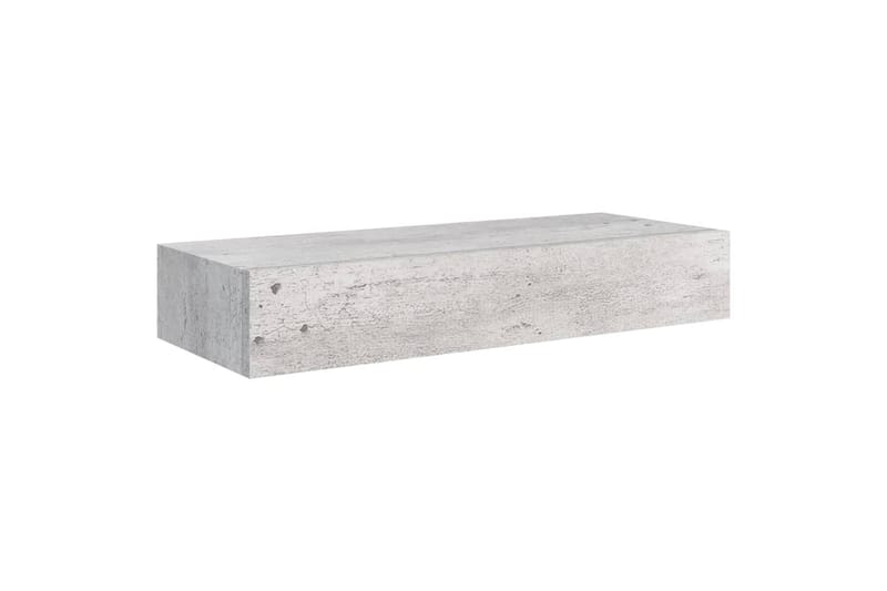 Veggmontert skuffehylle betonggrå 60x23,5x10 cm MDF - Grå - Oppbevaring - Oppbevaring til småting - Oppbevaringsbokser