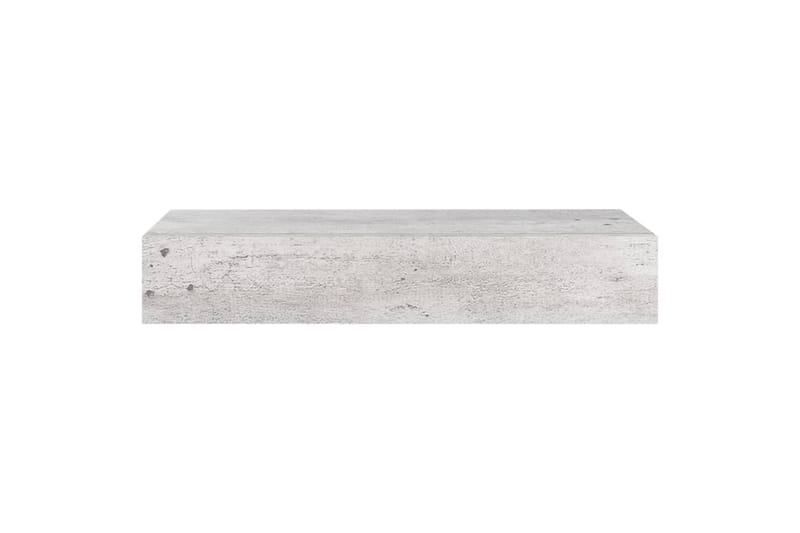 Veggmontert skuffehylle betonggrå 60x23,5x10 cm MDF - Grå - Oppbevaringsbokser