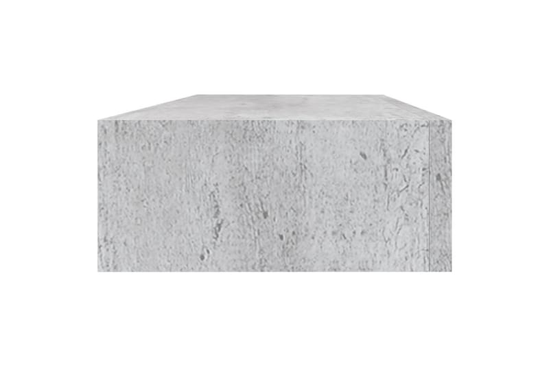 Veggmontert skuffehylle betonggrå 60x23,5x10 cm MDF - Grå - Oppbevaring - Oppbevaring til småting - Oppbevaringsbokser