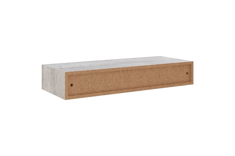 Veggmontert skuffehylle betonggrå 60x23,5x10 cm MDF - Grå - Oppbevaring - Oppbevaring til småting - Oppbevaringsbokser