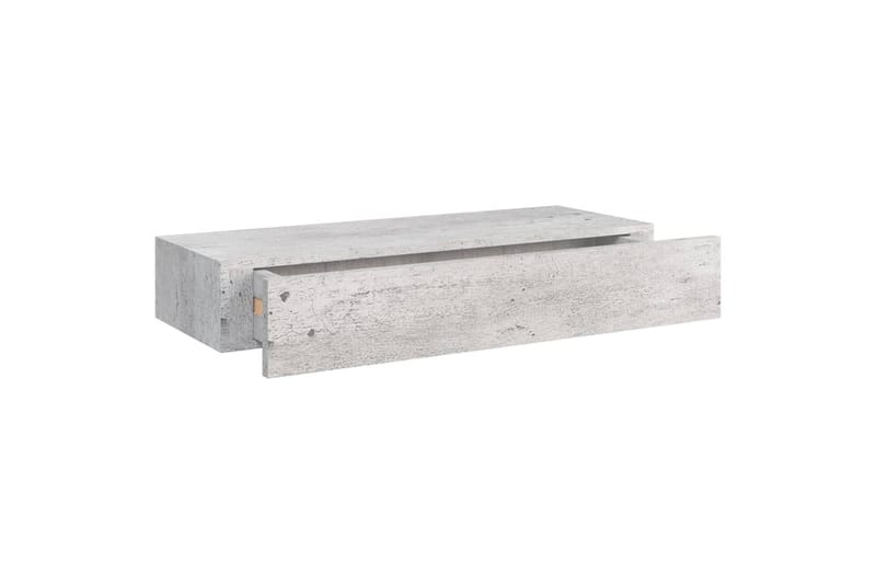 Veggmontert skuffehylle betonggrå 60x23,5x10 cm MDF - Grå - Oppbevaring - Oppbevaring til småting - Oppbevaringsbokser