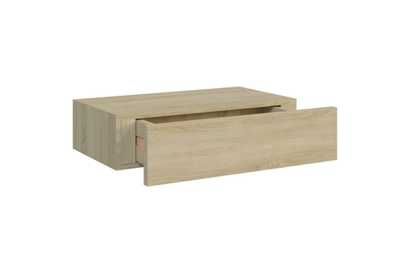 Veggmontert skuffehylle eik 40x23,5x10 cm MDF - Brun - Oppbevaring - Oppbevaring til småting - Oppbevaringsbokser