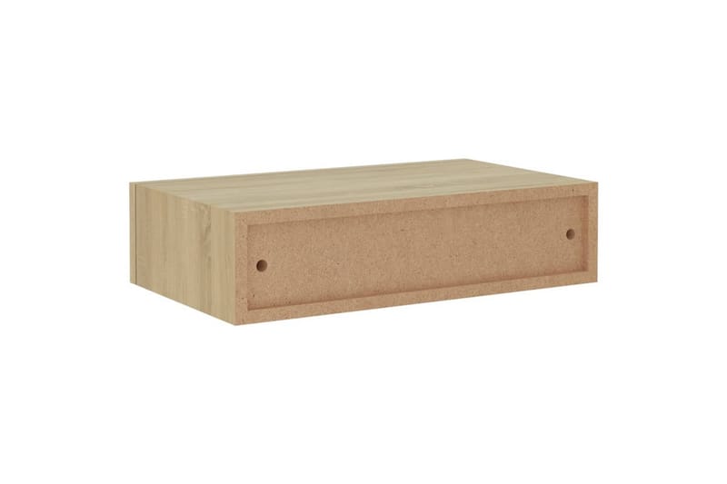Veggmontert skuffehylle eik 40x23,5x10 cm MDF - Brun - Oppbevaring - Oppbevaring til småting - Oppbevaringsbokser