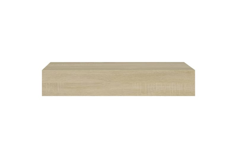 Veggmontert skuffehylle eik 60x23,5x10 cm MDF - Brun - Oppbevaring - Oppbevaring til småting - Oppbevaringsbokser