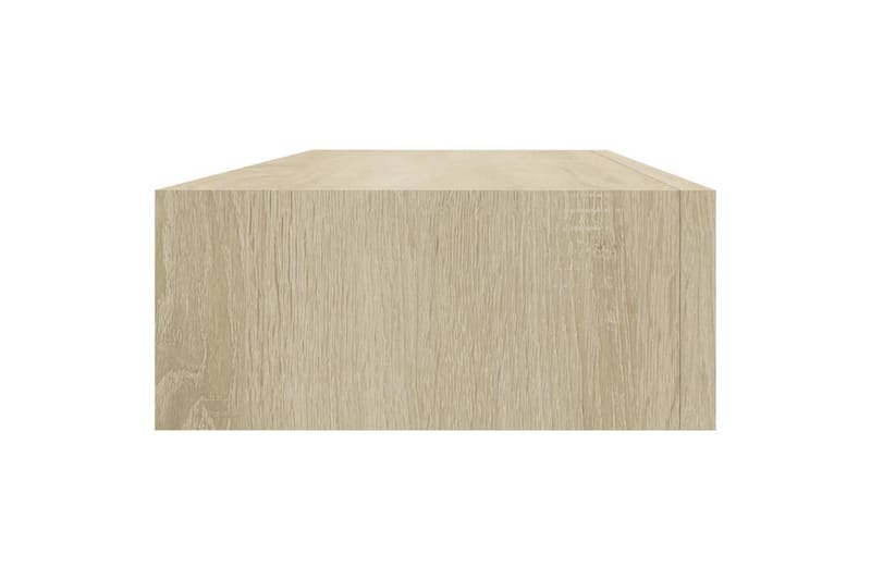 Veggmontert skuffehylle eik 60x23,5x10 cm MDF - Brun - Oppbevaring - Oppbevaring til småting - Oppbevaringsbokser