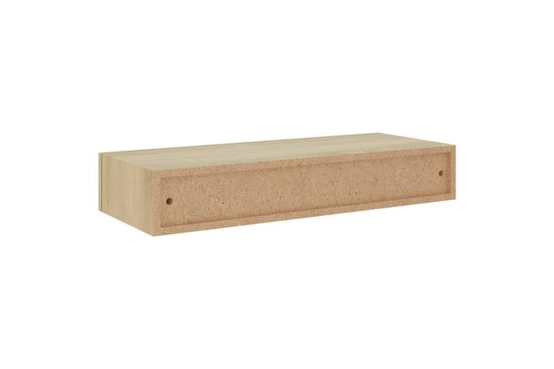 Veggmontert skuffehylle eik 60x23,5x10 cm MDF - Brun - Oppbevaring - Oppbevaring til småting - Oppbevaringsbokser