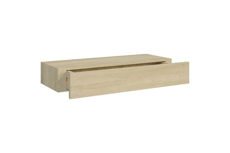 Veggmontert skuffehylle eik 60x23,5x10 cm MDF - Brun - Oppbevaring - Oppbevaring til småting - Oppbevaringsbokser
