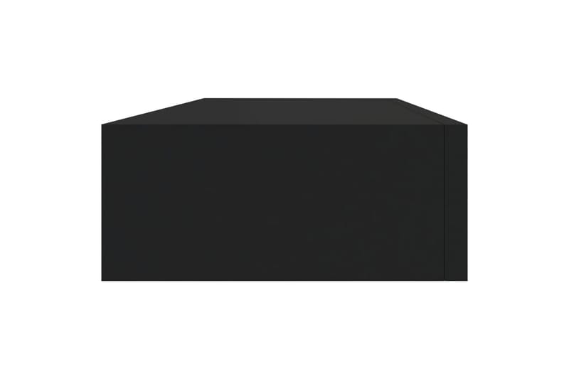 Veggmontert skuffehylle svart 60x23,5x10 cm MDF - Svart - Oppbevaringsbokser