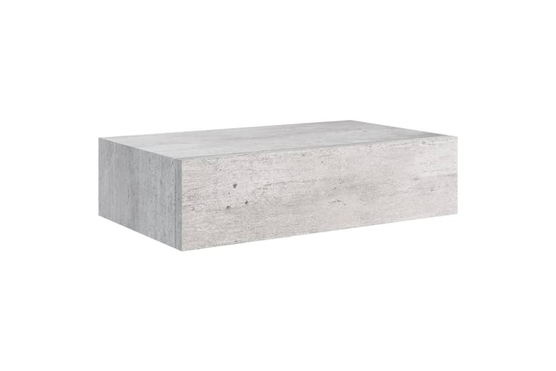 Veggmonterte skuffehyller 2 stk betonggrå 40x23,5x10 cm MDF - Grå - Oppbevaringsbokser