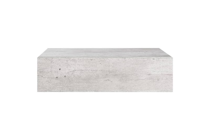 Veggmonterte skuffehyller 2 stk betonggrå 40x23,5x10 cm MDF - Grå - Oppbevaringsbokser