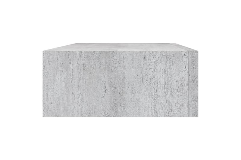 Veggmonterte skuffehyller 2 stk betonggrå 40x23,5x10 cm MDF - Grå - Oppbevaringsbokser