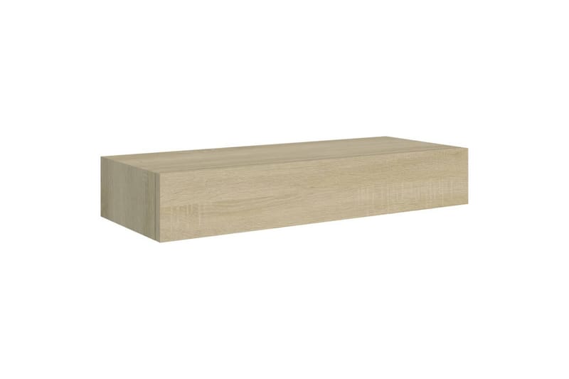 Veggmonterte skuffehyller 2 stk eik 60x23,5x10 cm MDF - Brun - Oppbevaringsbokser