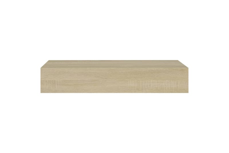 Veggmonterte skuffehyller 2 stk eik 60x23,5x10 cm MDF - Brun - Oppbevaringsbokser