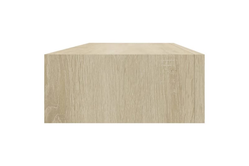 Veggmonterte skuffehyller 2 stk eik 60x23,5x10 cm MDF - Brun - Oppbevaringsbokser