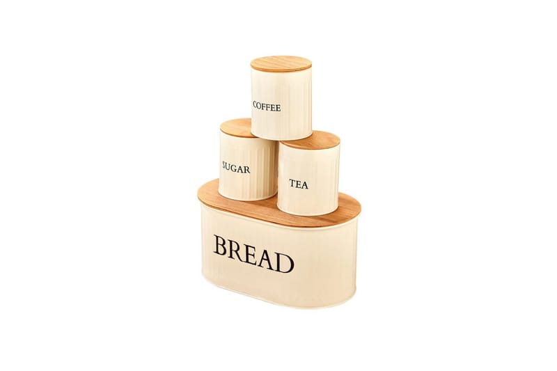 Elven Oppbevaringsboks 15 cm 4-pack - Cremehvit - Oppbevaring - Oppbevaring til småting - Oppbevaringskrukke - Oppbevaringseske