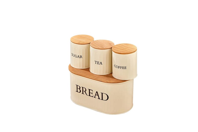 Elven Oppbevaringsboks 15 cm 4-pack - Cremehvit - Oppbevaring - Oppbevaring til småting - Oppbevaringskrukke - Oppbevaringseske