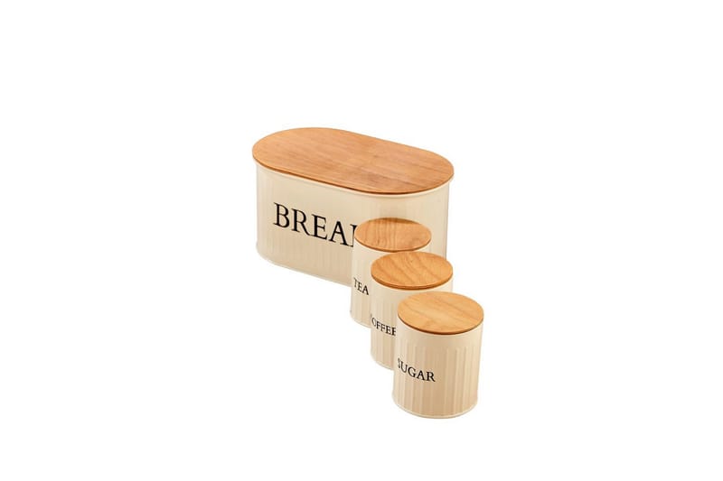 Elven Oppbevaringsboks 15 cm 4-pack - Cremehvit - Oppbevaring - Oppbevaring til småting - Oppbevaringskrukke - Oppbevaringseske