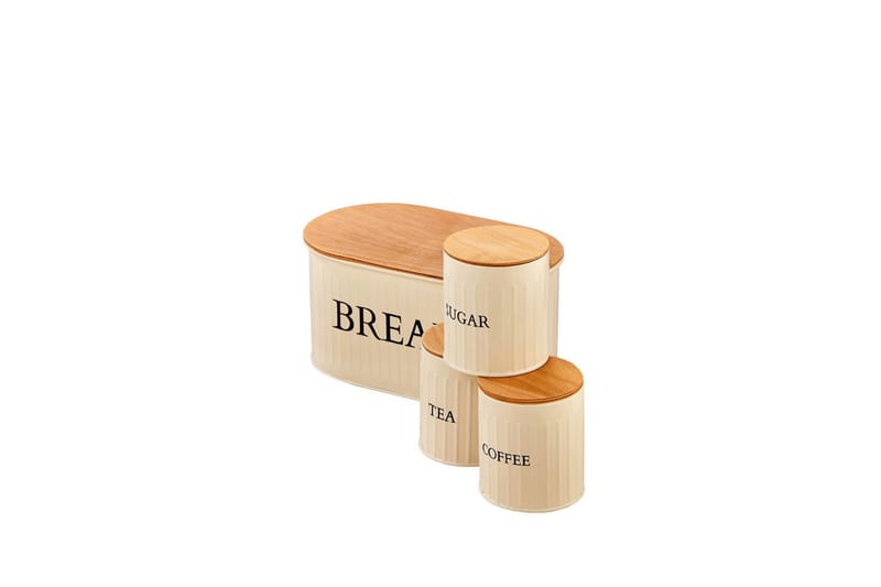 Elven Oppbevaringsboks 15 cm 4-pack - Cremehvit - Oppbevaring - Oppbevaring til småting - Oppbevaringskrukke - Oppbevaringseske