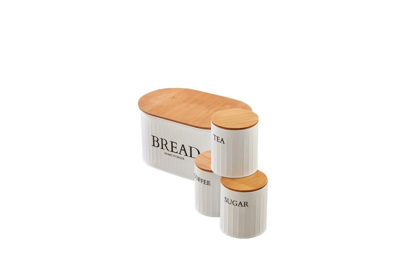 Elven Oppbevaringsboks 15 cm 4-pack - Cremehvit - Oppbevaring - Oppbevaring til småting - Oppbevaringskrukke - Oppbevaringseske