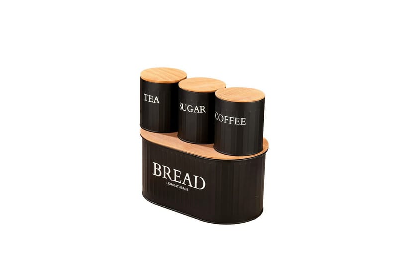 Elven Oppbevaringsboks 15 cm 4-pack - Svart - Oppbevaring - Oppbevaring til småting - Oppbevaringskrukke - Oppbevaringseske