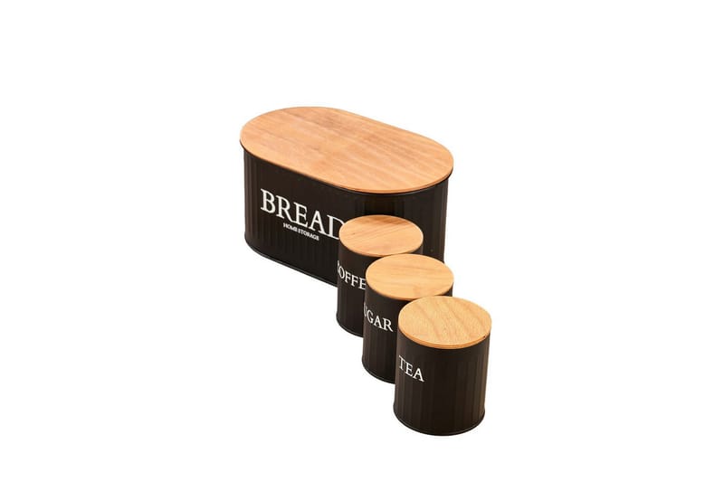 Elven Oppbevaringsboks 15 cm 4-pack - Svart - Oppbevaring - Oppbevaring til småting - Oppbevaringskrukke - Oppbevaringseske