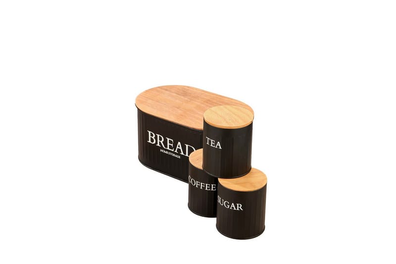 Elven Oppbevaringsboks 15 cm 4-pack - Svart - Oppbevaring - Oppbevaring til småting - Oppbevaringskrukke - Oppbevaringseske