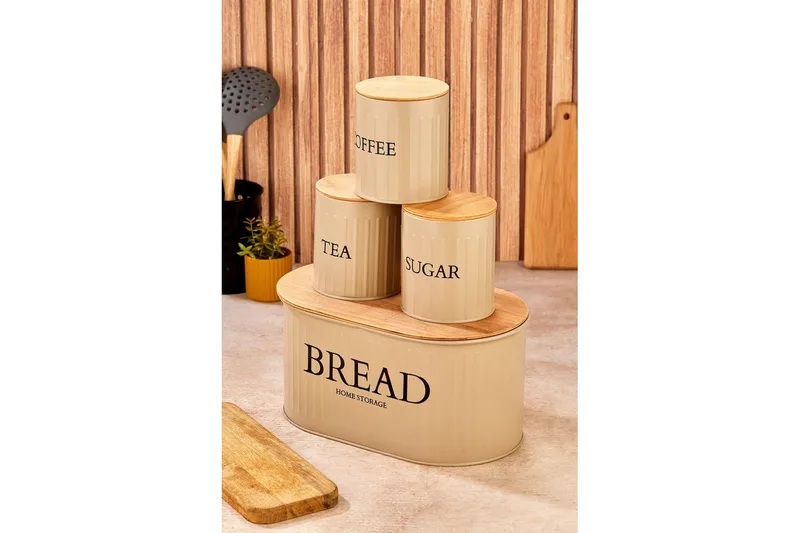 Oppbevaringsboks sett (4 deler) Selinbridge Brun - Brun - Oppbevaring - Oppbevaring til småting - Oppbevaringskrukke - Oppbevaringseske