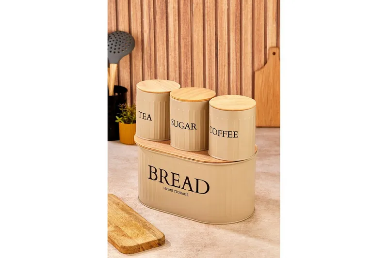 Oppbevaringsboks sett (4 deler) Selinbridge Brun - Brun - Oppbevaring - Oppbevaring til småting - Oppbevaringskrukke - Oppbevaringseske