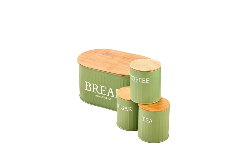 Oppbevaringsboks sett (4 deler) Selinbridge Grønn - Grønn - Oppbevaring - Oppbevaring til småting - Oppbevaringskrukke - Oppbevaringseske