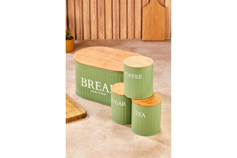 Oppbevaringsboks sett (4 deler) Selinbridge Grønn - Grønn - Oppbevaring - Oppbevaring til småting - Oppbevaringskrukke - Oppbevaringseske