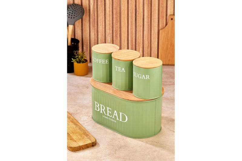 Oppbevaringsboks sett (4 deler) Selinbridge Grønn - Grønn - Oppbevaring - Oppbevaring til småting - Oppbevaringskrukke - Oppbevaringseske