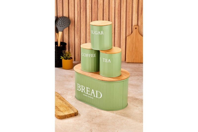 Oppbevaringsboks sett (4 deler) Selinbridge Grønn - Grønn - Oppbevaring - Oppbevaring til småting - Oppbevaringskrukke - Oppbevaringseske