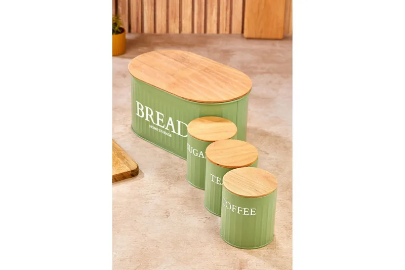 Oppbevaringsboks sett (4 deler) Selinbridge Grønn - Grønn - Oppbevaring - Oppbevaring til småting - Oppbevaringskrukke - Oppbevaringseske