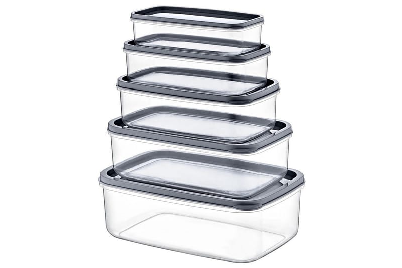 Oppbevaringsbokssett (10 deler) Quantis Gjennomsiktig - Ivory - Oppbevaring - Oppbevaring til småting - Oppbevaringskrukke - Oppbevaringseske