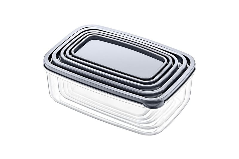 Oppbevaringsbokssett (10 deler) Quantis Gjennomsiktig, Ivory