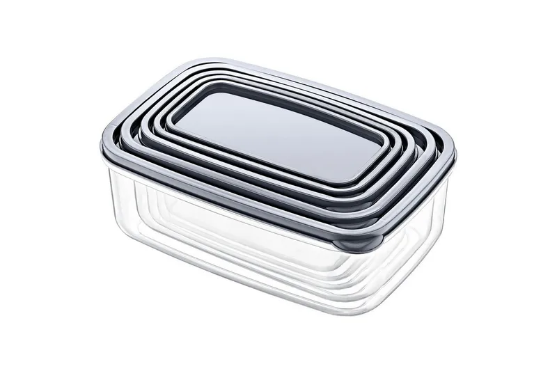 Oppbevaringsbokssett (10 deler) Quantis Gjennomsiktig, Ivory