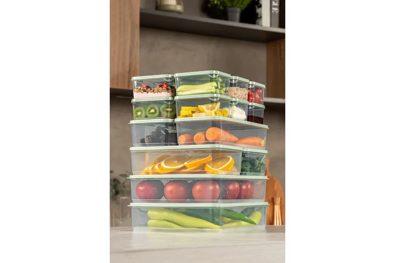 Oppbevaringsbokssett (18 deler) Soyam 18 Mint - Mintgrønn - Oppbevaring - Oppbevaring til småting - Oppbevaringskrukke - Oppbevaringseske